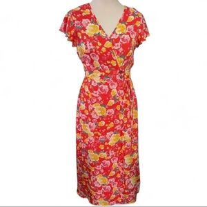 Sienna Sky Red and Yellow Floral Midi Dress